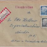 BRD - Eckersmühlen ü. Roth Poststelle I Einschreibebrief n. München 1959