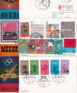 BRD/Griechenland/Mexiko - Olympiade Klappkarte Lupo-Einschreiben 1968