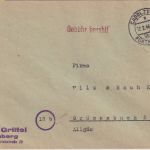 All.Bes. - Cadolzburg ü. Fürth 12.2.46 Gebühr bezahlt L1 Brief n. Grönenbach