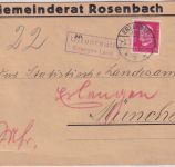 DR - Uttenreuth Erlangen Land Landpost-Ra2 Brief Rosenbach - München 1931