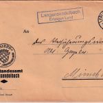 DR - Langensendelbach Erlangen Land Landpost-Ra2 Brief n. München 1931