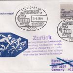 BRD/Postkrieg - 80 Pfg. Reichstag ex Block Brief Stuttgart - Sassnitz/DDR 1986