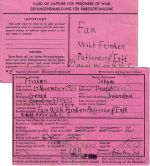 USA - Gefangenenmeldung/Kriegsgefangenenkarte n. Pfaffendorf 16.9.44
