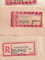 DDR - Schönewalde ü. Herzberg/Falkenberg 3 Einschreibebriefe 1964/68