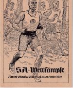 DR - SA-Wettkämpfe Berlin Olympia Stadion 1937 sw-Künstler-AK (Flechtner) Läufer