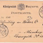Bayern - Westerham 1883 K1 5 Pfg. Wappen Ganzsache n. München