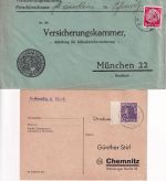 Kronach - Landpoststellen Sammlung (13 versch. Belege) aus 1935/1959