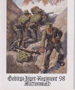DR - Mittenwald Gebirgsjäger-Regiment 98 Mg-Stellung farb. Künstler-AK ca. 1938