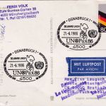 BRD/Postkrieg - 80 Pfg. Heimatvertriebene Karte i.d. CSSR SST Osnabrück 1986