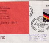 BRD/Postkrieg - 80 Pfg. Heimatvertriebene Brief i.d. DDR SST Berlin 1986