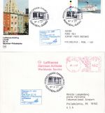 Canada - LH-Erstflug Montreal Philadelpia 1987 1x Lufthansa AFS 1x frankiert