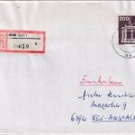 Berlin - 200 Pfg. I&T Einschreibebrief/VGO-Tarif Suhl - Neu-Anspach 3.8.90