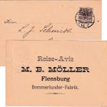 DR - 3 Pfg. K/A Drucksache/Reiseavis (Bommerlunder) Flensburg - Woyens 1898