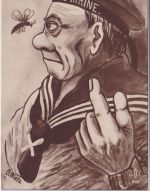 DR - Wangerooge 1918 Feldpostkarte/Juxkarte "Fliegergefahr" n. Vendenheim