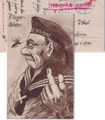DR - Wangerooge 1918 Feldpostkarte/Juxkarte "Fliegergefahr" n. Vendenheim