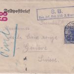 DR - 20 Pfg. Germania Feldpostbrief/75. Res.Div. i.d. SCHWEIZ (Rotes Kreuz) 1915