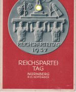 DR - Nürnberg Reichsparteitag 1937 farb. Propagandakarte mit Marschpost-SST