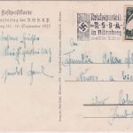 DR - Nürnberg Reichsparteitag 1935 farb. Propagandakarte mit Masch.-SST