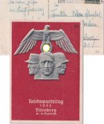 DR - Nürnberg Reichsparteitag 1935 farb. Propagandakarte mit Masch.-SST
