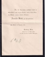 DR - Hauptmann Ludwig Beck Trauerbrief/Feldpost Bremen - 8. Inf.Div. 20.11.17
