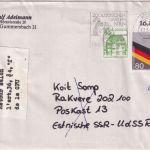 BRD/Postkrieg - 80 Pfg. Heimatvertriebene Brief i.d. UdSSR (Estland) Köln 1986