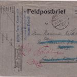 DR - Großes Hauptquart. Feldpostbrief an Fp.Nr. 94 Weiterleitung Nördlingen 1918