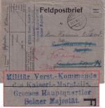 DR - Großes Hauptquart. Feldpostbrief an Fp.Nr. 94 Weiterleitung Nördlingen 1918