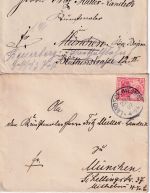 DR - Landeck (Westpr.) 1907/10 2 Briefe n. München a. Maler Fritz Müller-Landeck
