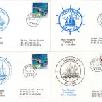 BRD - Flensburg 1992 "Rum-Regatta" 15 Karten mit versch. Schiffs-Cachets