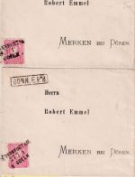 DR - Bonn Eisenbahn Postbureau Ra1+apt. Ra3 2 Briefe Bahnpost-L3 n. Merken