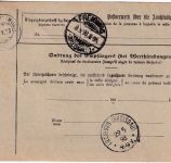 DR - 50+25+5 Pfg. Krone/Adler Paketkarte "REVISION" i.d. SCHWEIZ Furtwangen 1898