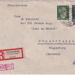 DR - Schönenberg ü. Hennef (Sieg) Poststelle I Einschreibebrief 1943