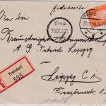 DR - 45 Pfg. Ebert Einschreibebrief Troisdorf - Leipzig 1930