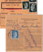 DR - 2x50 Pfg. AH u.a. Wertpaketkarte Betzdorf - Idar-Oberstein 1944