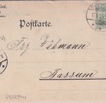 DR - 5 Pfg. Germania Perfin "A KIND H" Firmenkarte Dieringhausen - Bassum 1905