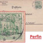 DR - 5 Pfg. Germania Perfin "A KIND H" Firmenkarte Dieringhausen - Bassum 1905