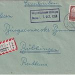 BRD - 60 Pfg. Heuss II Ortseinschreibebrief Böblingen 1958
