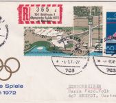 BRD - Böblingen Olympische Spiele 1972 Sonder-R-Zettel Schmuck-R-Brief
