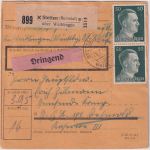DR - Stetten (Remstal) ü. Waiblingen Poststelle I Dringend-Paketkarte 1943