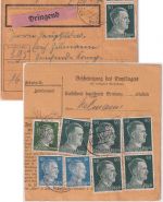 DR - Stetten (Remstal) ü. Waiblingen Poststelle I Dringend-Paketkarte 1943