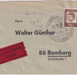BRD - 80 Pfg. Bed. Deutsche Eilbrief apt. Handwerbestpl. Rommelshausen 1962