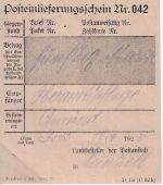 DR - Leinzell 1925 Aufgabeschein f. Zahlkarte n. Schwäb. Gmünd