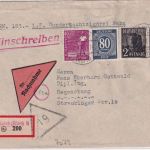 All.Bes. - 80 Pfg. Ziffer ua. Nachnahme-Einschreibebrief Lorch - Regensburg 1948