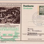 BRD - Lorch 1963 Zudruck 150 J. Postamt 10 Pfg. Bildganzsache Lorch