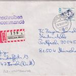 BRD - 450 Pfg. Frauen/Oberrand Einschreibebrief 7073/73547 Lorch - München 1993