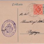 Württemberg - 30 Pfg. Dienstganzsache+Zusatz K1 Plaumloch - Bopfingen 1921