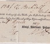 Württemberg - Ellwangen 1829 Paketaufgabeschein Ortsvordruck