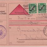 DR - 3x5 Pfg. Adler/Dienst Nachnahmekarte Ellwangen - Unterkochen 1925