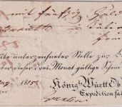 Württemberg - Heilbronn Fahrpost-Aufgabeschein f. Wertsendung n. Tübingen 1815