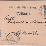 Württemberg - 2 Pfg. Dienst-Ganzsache/Oberamtsverkehr Heilbronn Neckarsulm 1903